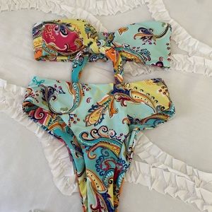 SHEIN High Waisted Tie-front bikini NWT